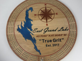 Hickory Epoxy Inlay Cribbage Board