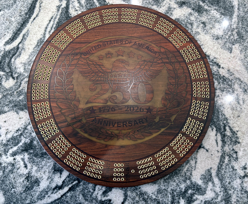 Round Cribbage Board