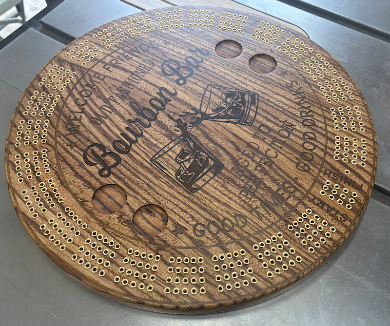 Round Cribbage Board